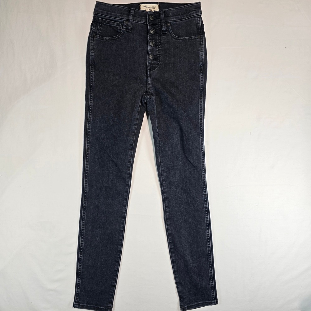 Madewell 10 High-Rise Skinny Jeans Black Button Fly MC292 Womens Size 24